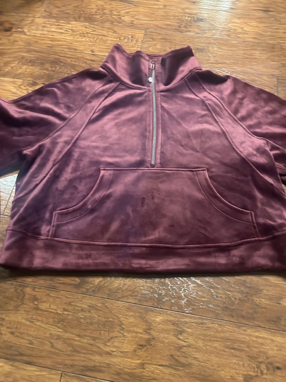 Lululemon Oversized Funnel-neck Half zip scuba velvet garnet red -XL/XXL NWOT - Picture 12 of 14